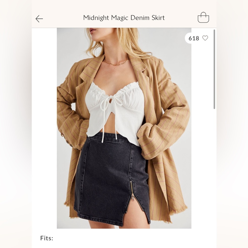 NWTs! We the Free People -Midnight Magic Denim Skirt size 8